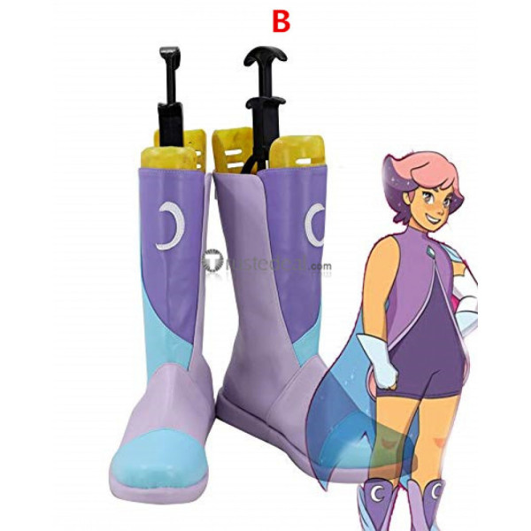 She Ra Princesses of Power Glimmer Princess of Bright Moon Cosplay Shoes Boots