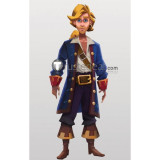 Monkey Island Guybrush Ulysses Threepwood Pirate Blue Cosplay Costume