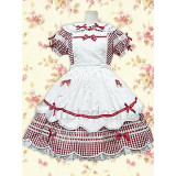Cotton Red Bow Short Sleeves Lolita Dress(CX696)