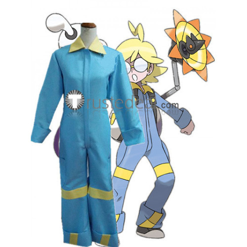 Pokemon XY Clemont Blue Jumpsuit Cosplay Costume