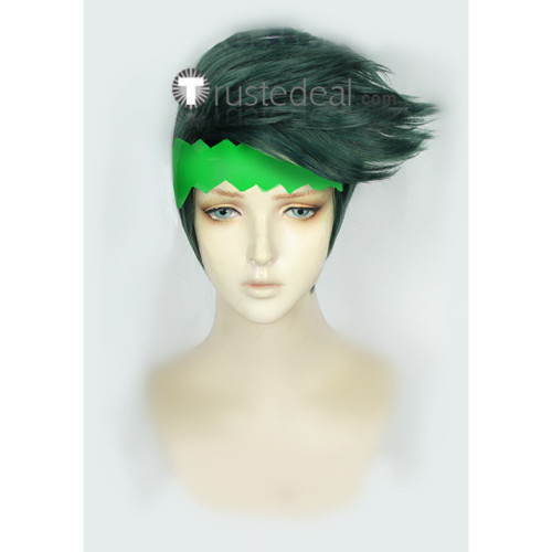 Jojo's Bizarre Adventure Diamond Is Unbreakable Rohan Kishibe Dark Green Cosplay Wig