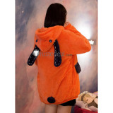 Kakegurui Gambler Runa Yomozuki Orange Fluffy Coat Hoodie Cosplay Costume