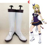 Fairy Tail Lucy Heartfilia White Brown Cosplay Boots Shoes