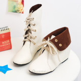Top quality soft leather flat heel pumps boots(JY11)