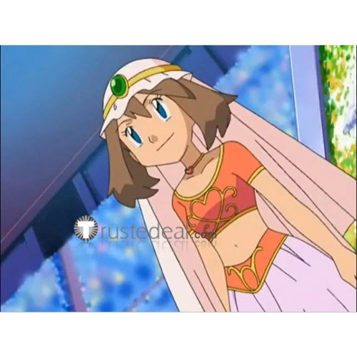 Pokemon May Wallace Cup Contest Battling Arabian Pink cosplay costume