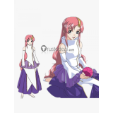 Gundam Seed Princess Lacus Clyne White Purple Cosplay Costume