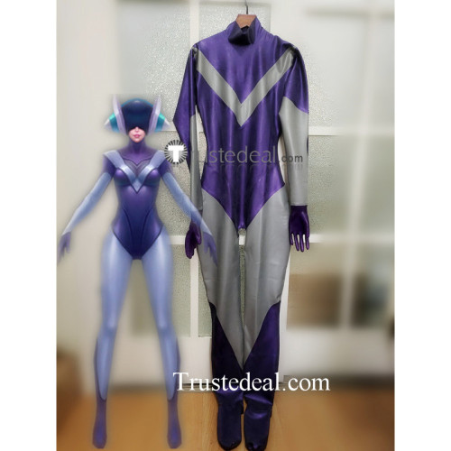 League of Legends LOL DJ Sona Latex Suit Purple Cosplay Costume