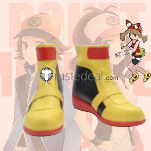 Pokemon May Haruka Yellow Cosplay Shoes Boots
