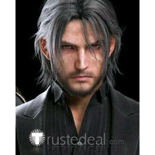 Final Fantasy 15 XV Noctis Lucis Caelum Adult Gray Styled Cosplay Wig