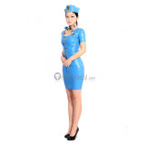 Stylish Blue Latex Dress