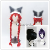 Overlord Pleiades Six Stars Yuri Alpha Narberal Gamma Lupusregina Beta Black Purple Red Cosplay Wigs