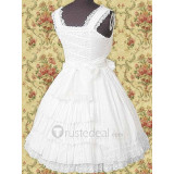 Cotton White Lace Bow Lolita Dress(CX605)