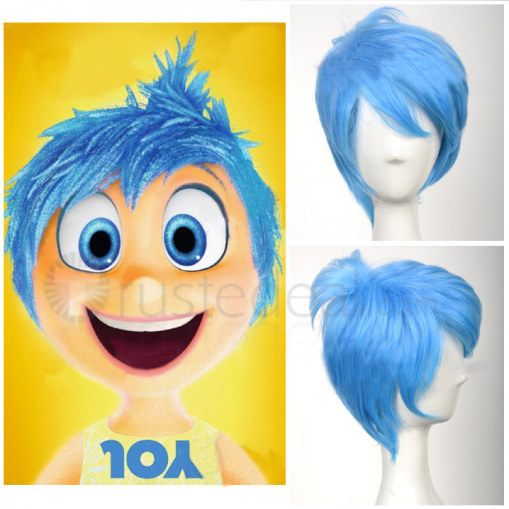 Disney Movie Inside Out Joy Blue Cosplay Wig