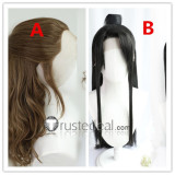 Lace Front Wig Chinese Traditional Hairstyles Black Brown Curly Cosplay Wigs