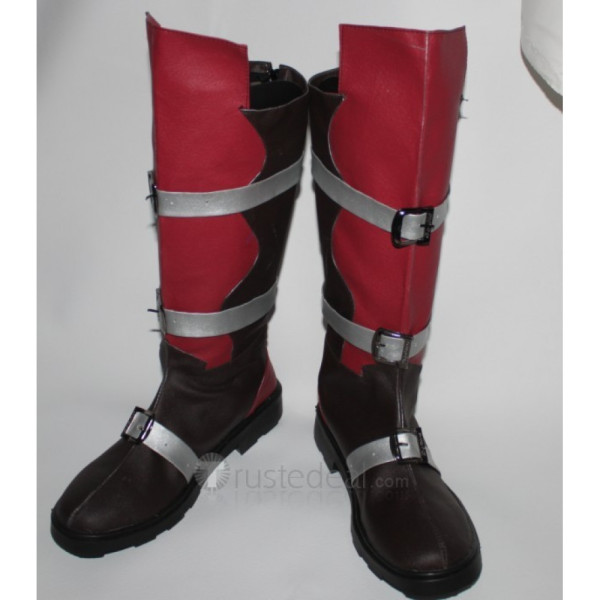 Final Fantasy 13 Lightning Red Black Cosplay Boots Shoes