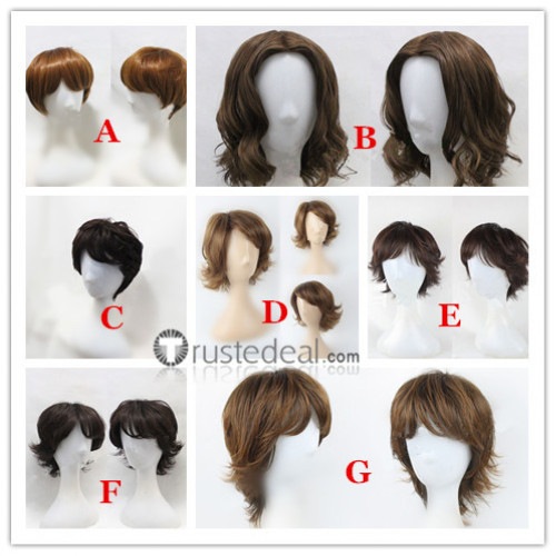 Kamen Rider Masked Rider Emu Hojo Shinji Kido Takeru Tenkuji Eiji Hino Shotaro Hidari Kazuma Takumi Brown Cosplay Wigs