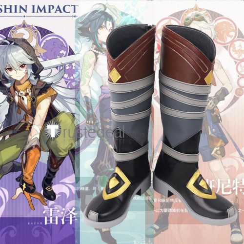 Genshin Impact Fischl Lisa Razor Xiangling Jean Cosplay Shoes Boots