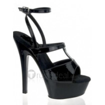 Slick-Surfaced Leather Upper High Heel Open-toes Platform Sexy Sandals(99-72)