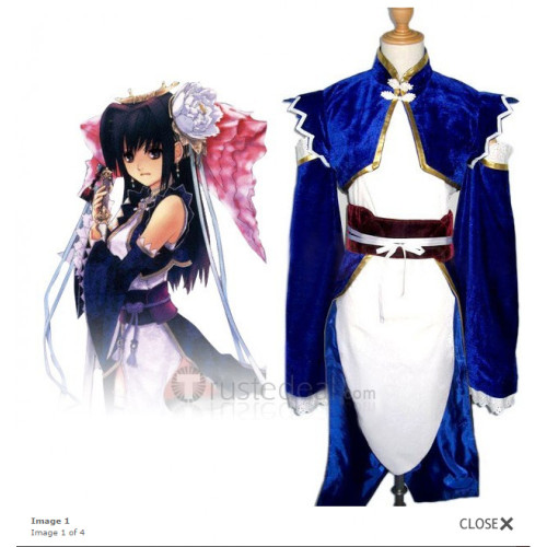 Sangokushi Taisen 3 Empress Cao Blue Cosplay Costume