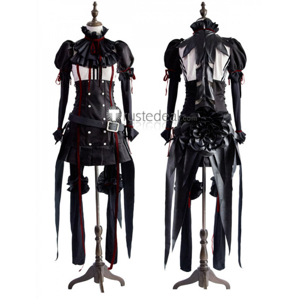 Guilty Crown EGOIST Inori Yuzuriha Black Gothic Cosplay Costume