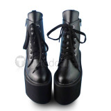 Elegant Black High Platform Lolia Boots with Zipper