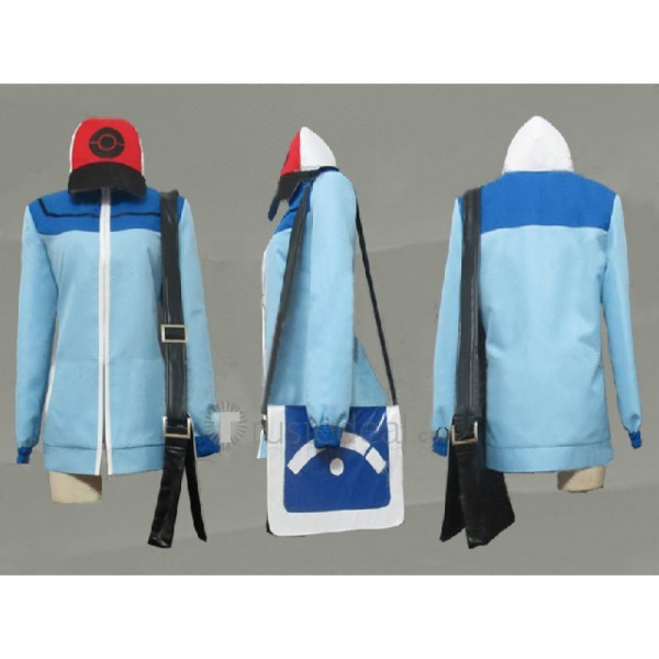 Pokemon Touya Hilbert Cosplay Costume Blue Version