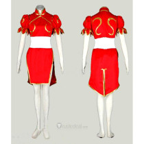 Street Fighter CHUN LI Cosplay Costume Red