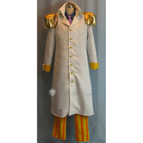 One Piece Borsalino Kizaru Yellow Strips Cosplay Costume