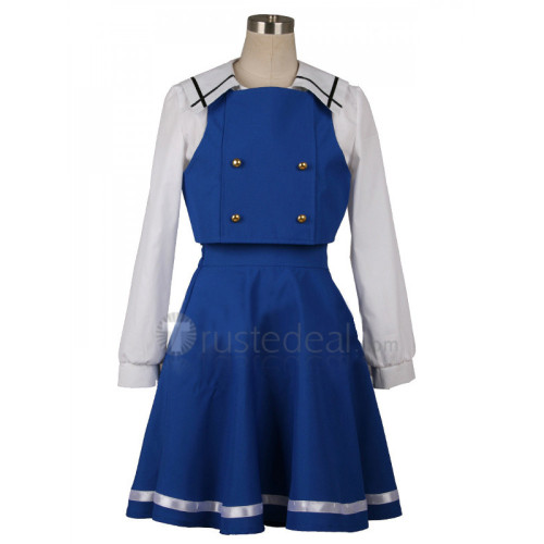 Is the Order a Rabbit GochiUsa Chino Kafu Blue White School Uniform Cosplay Costume