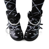 Black Bows Beads Lolita Princess Shoes