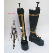 Touken Ranbu Tsurumaru Kuninaga Black And Dark Green Cosplay Boots Shoes