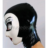 Cool Black and White Open Eyes Latex Hood