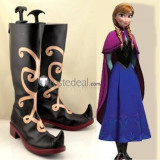 Frozen Disney Princess Anna Black White Cosplay Boots Shoes