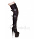 Patent Leather Upper High Heel Closed-toes Buckle Platform Sexy Boots(13528)