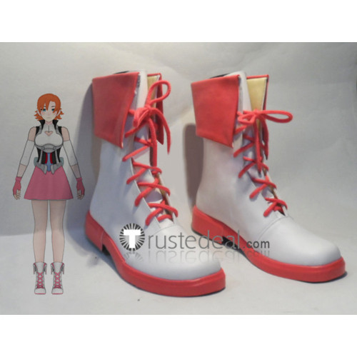 RWBY Nora Valkyrie Whie Red Cosplay Boots Shoes