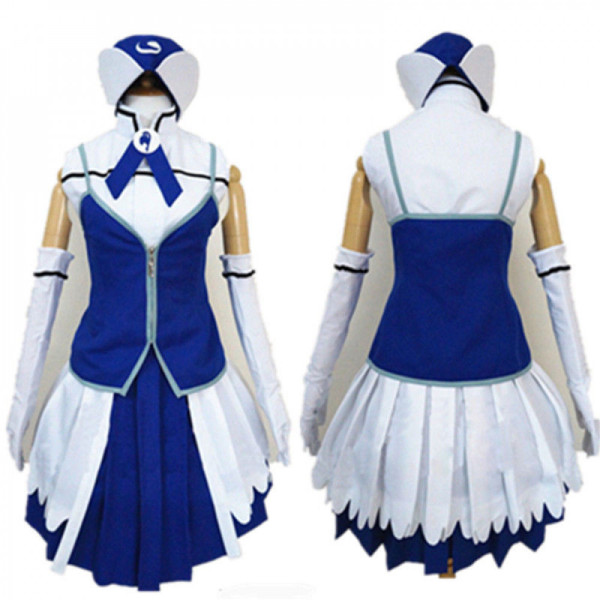 Fairy Tail Juvia Lockser Blue White Cosplay Costume 1