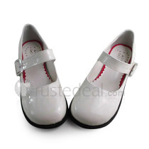 Glossy White Flats Girls Lolita Princess Shoes