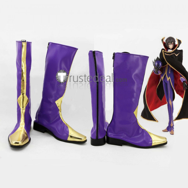 Code Geass Lelouch Lamperouge Zero Purple Cosplay Shoes Boots