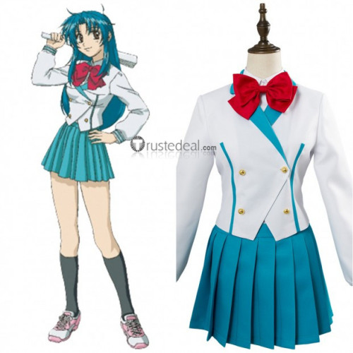 Full Metal Panic! Kaname Chidori White Blue School Uniform Cosplay Costume