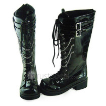 Vocaloid Kagaine Rin Himitsu Keisatsu Black Punk Cosplay Boots