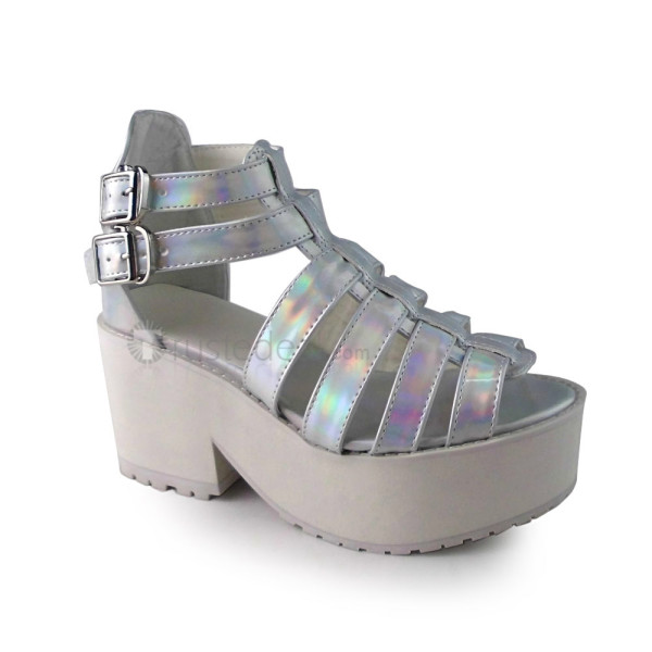 Lady Summer Silver Lolita Heels Sandals