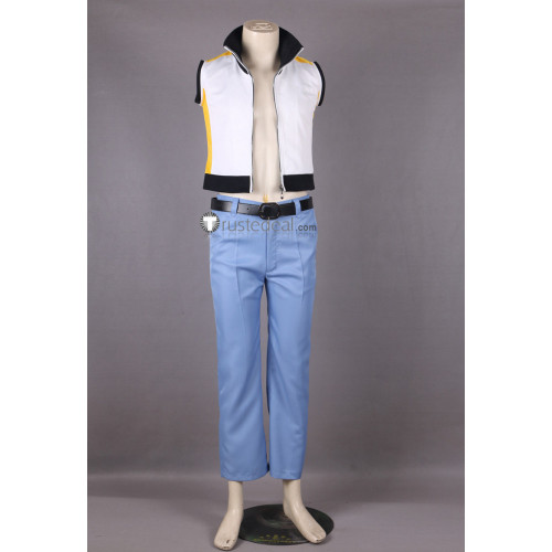 Kingdom Hearts 3D: Dream Drop Distance Riku White Blue Cosplay Costume