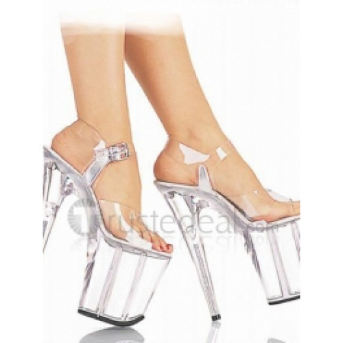 Transparent PVC Upper High Heel Open-toes Platform Sexy Sandals(LT2006)