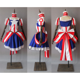The Avengers Mr. Marvel Captain America Genderbend Female Cosplay Costume