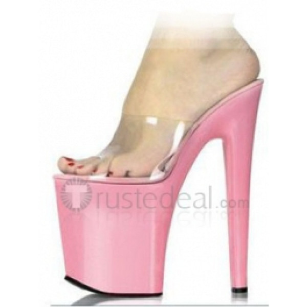 Transparent PVC Upper High Heel Open-toes Platform Sexy Sandals(L2002R)