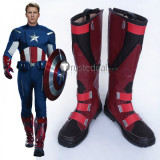 The Avengers Captain America Cosplay Dark Red Boots Shoes