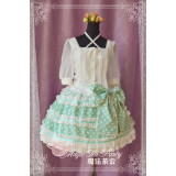 Magic Tea Party Love Snow Lolita Blouse with Lace Ruffles