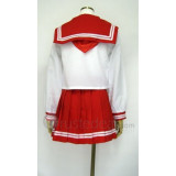 Lucky Star Girls Winter Red White School Uniform Cosplay Costume