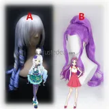 Aikatsu Stars! Lilie Shirogane Mizuki Kanzaki Silver Blue Purple Cosplay Wig