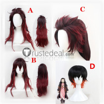 Kimetsu no Yaiba Demon Slayer Tanjiro Nezuko Kamado Genderbend Ponytail Cosplay Wigs